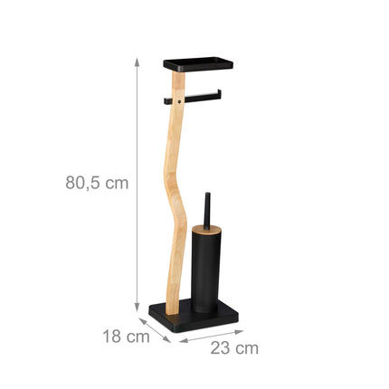 Porte-rouleau de papier toilette et brosse avec étagère