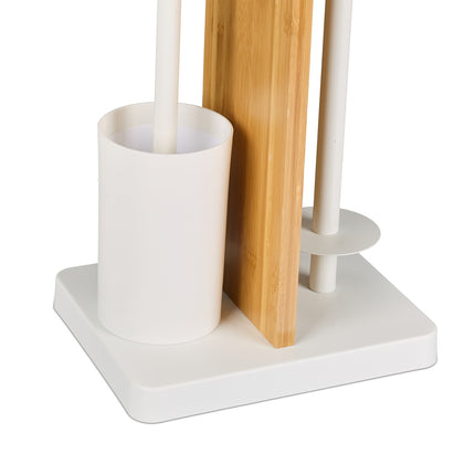 Toilettenpapierhalter- und Bürstengarnitur mit Ablage