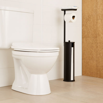 Toilettenpapierhalter mit Ablage – für 4 Rollen, rutschfest