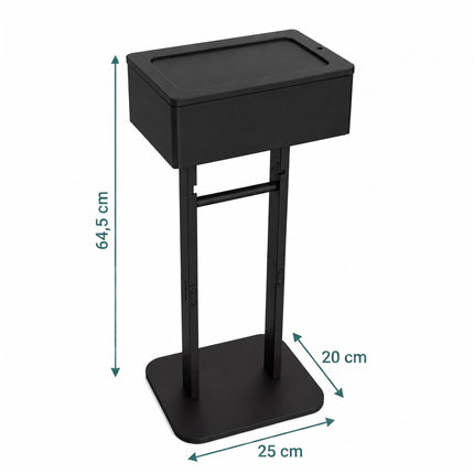 Porte-rouleau de papier toilette avec étagère de rangement – ​​Bambou noir