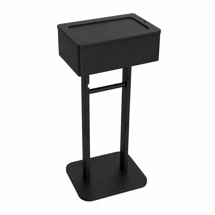 Porte-rouleau de papier toilette avec étagère de rangement – ​​Bambou noir