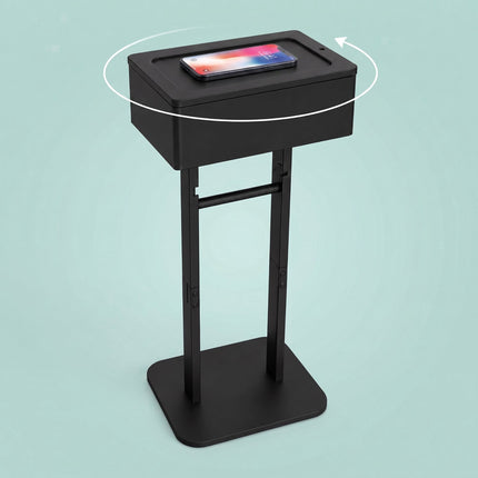 Porte-rouleau de papier toilette avec étagère de rangement – ​​Bambou noir