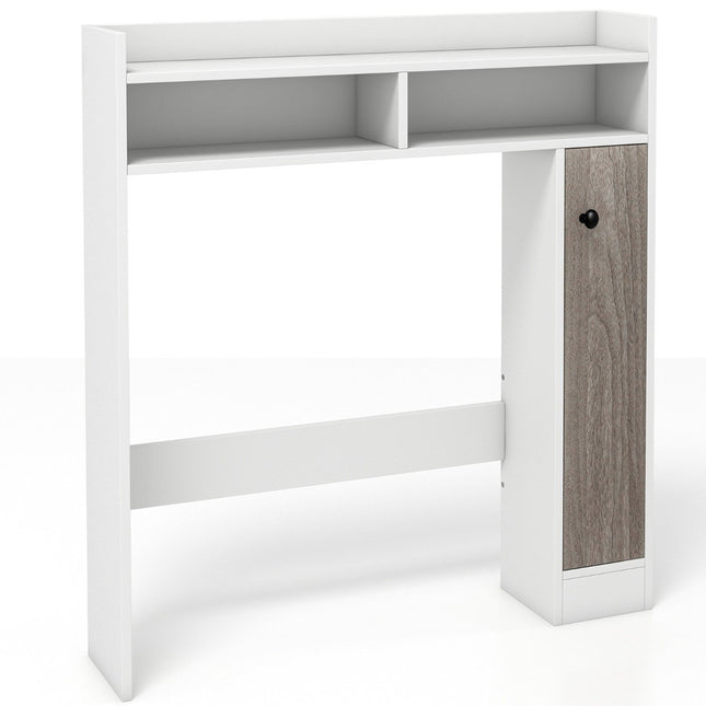 Toilettenschrank, Badezimmer-Aufbauschrank mit verstellbaren Einlegeböden, weiß