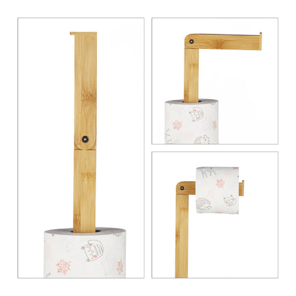 Porte-papier toilette en bambou sur pied