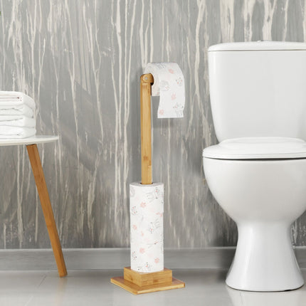 Porte-papier toilette en bambou sur pied