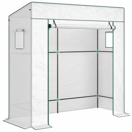Serre à tomates avec porte enroulable, 196 x 77 x 197 cm