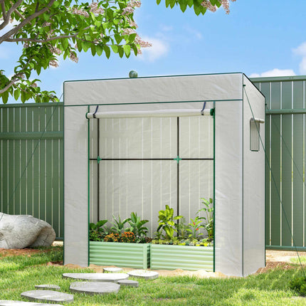 Serre à tomates avec porte enroulable, 196 x 77 x 197 cm