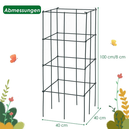 Tomatenpflanzenstützkorb-Set, Metallrahmen, 100 cm, 4er-Pack