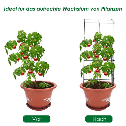 Tomatenpflanzenstützkorb-Set, Metallrahmen, 100 cm, 4er-Pack