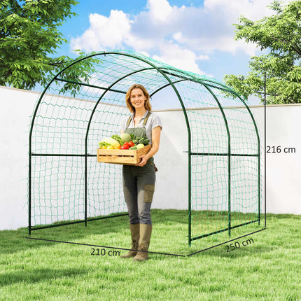 Arceau de treillis à tomates, acier, 216 cm, vert foncé
