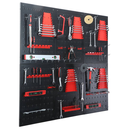 Ensemble de panneaux perforés pour outils et de rangements muraux en acier avec crochets