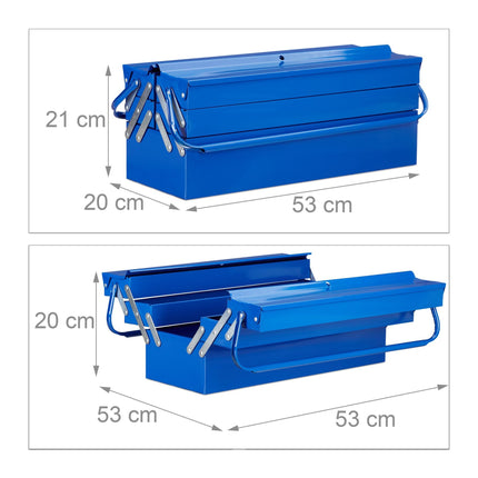 Boîte à outils vide bleue