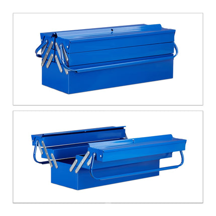 Boîte à outils vide bleue