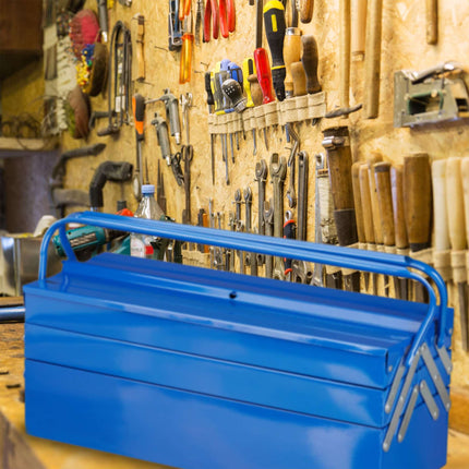 Boîte à outils vide bleue