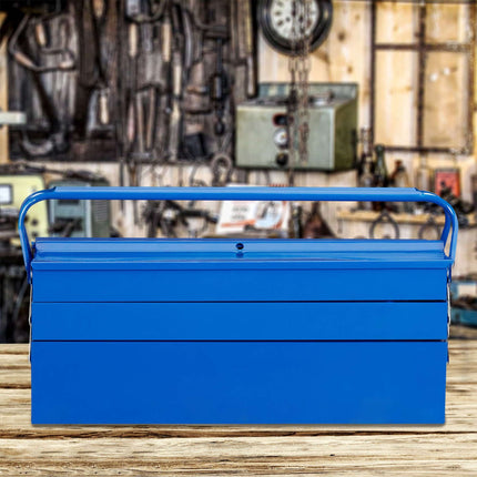 Boîte à outils vide bleue