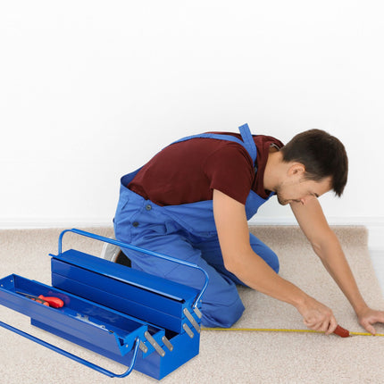 Boîte à outils vide bleue