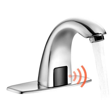 Touchless Bathroom Sink Faucet – Motion Sensor, Battery, Chrome Brass