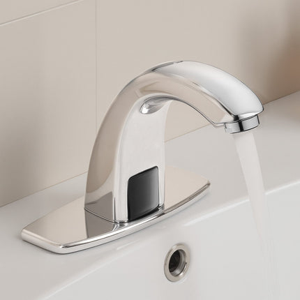 Touchless Bathroom Sink Faucet – Motion Sensor, Battery, Chrome Brass