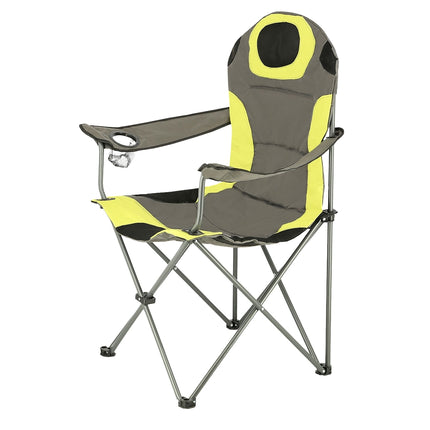 Chaise de tourisme, gris-citron vert, pliable, légère