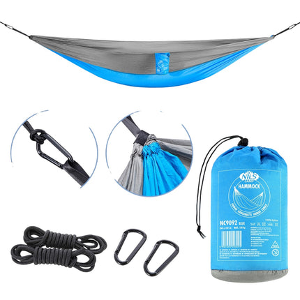 Hamac touristique, bleu, portable, léger