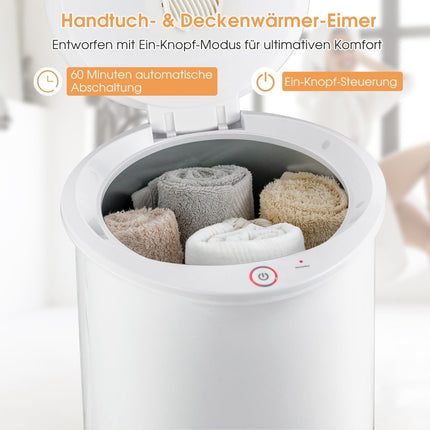 Seau chauffe-serviettes, capacité 21 L, minuterie réglable