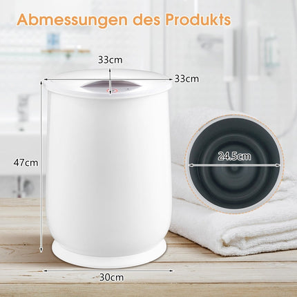 Seau chauffe-serviettes, capacité 21 L, minuterie réglable