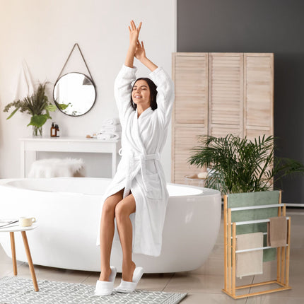 Porte-serviettes en bambou 6 barres