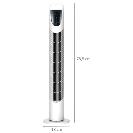 Ventilateur colonne, 3 modes, fonctionnement silencieux, minuterie, télécommande, blanc