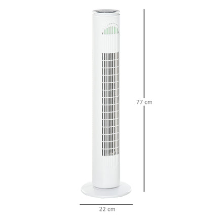 Turmventilator mit 70° Oszillation, 77 cm, 45W, 3 Geschwindigkeiten