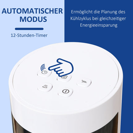 Turmventilator mit Fernbedienung, 85° Oszillation, 3 Geschwindigkeitsstufen, weiß