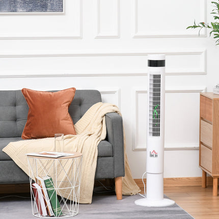 Turmventilator mit Fernbedienung, 85° Oszillation, 3 Geschwindigkeitsstufen, weiß
