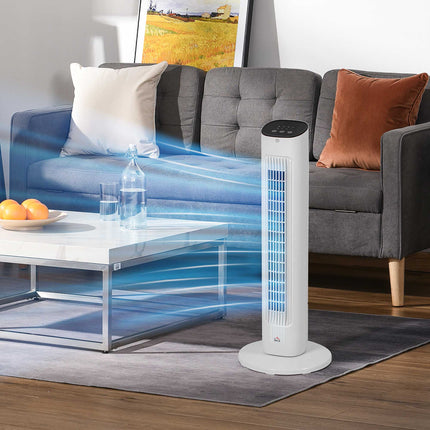 Ventilateur tour avec télécommande, 3 vitesses, oscillation à 85°