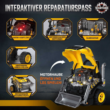 Spielzeug-Bagger-Reparaturset mit Licht und Sound, 68 Teile