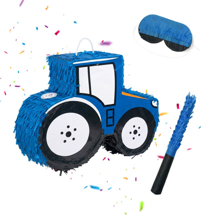 Ensemble piñata tracteur - Comprend une chauve-souris et un masque bandeau
