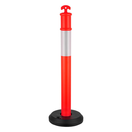Traffic Delineator Posts, 6 Pack, 1140 mm, Reflective, Fillable Base