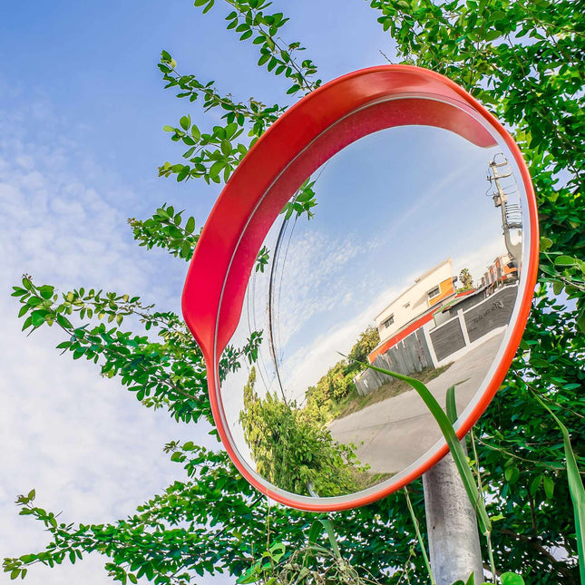 Miroir de circulation 60 cm rouge