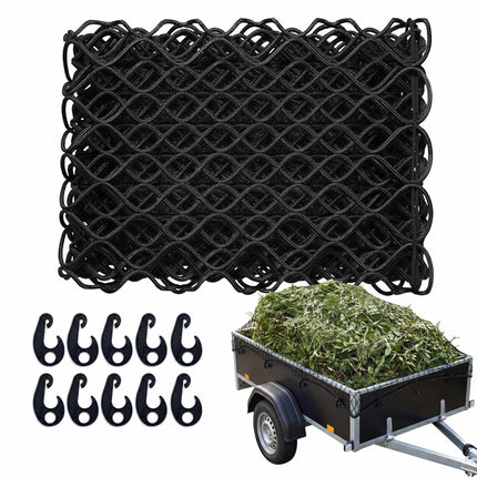 Filet de remorque, noir, 1 x 2 m, plastique PP durable