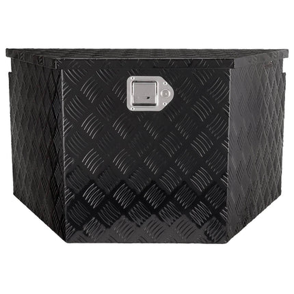 Trailer Tongue Tool Box, Aluminum Diamond Plate, Lock, 33x19x18