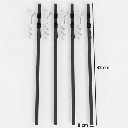 Trampolin-Anker-Set, 4 Spiralheringe, verstellbare Gurte
