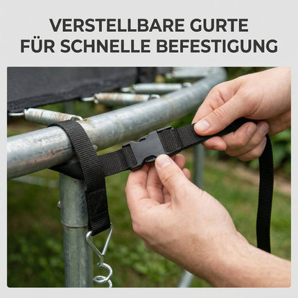 Trampolin-Anker-Set, 4 Spiralheringe, verstellbare Gurte