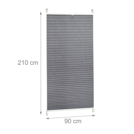 Stores plissés gris translucides - Sans perçage, polyester