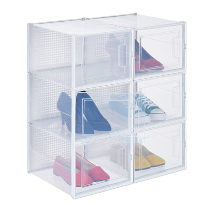 Transparente Schuhaufbewahrungsboxen, 6er-Set
