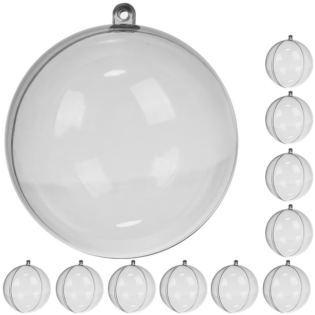 Boules transparentes 10cm lot de 10 Ruhhy 22277