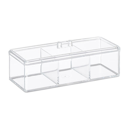 Boîte à thé transparente à 3 compartiments