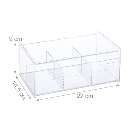 Boîte à thé transparente à 6 compartiments