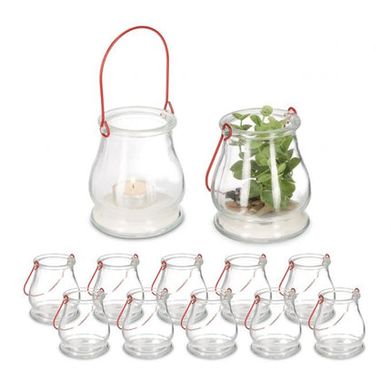 Transparentes Windlicht 12er Set