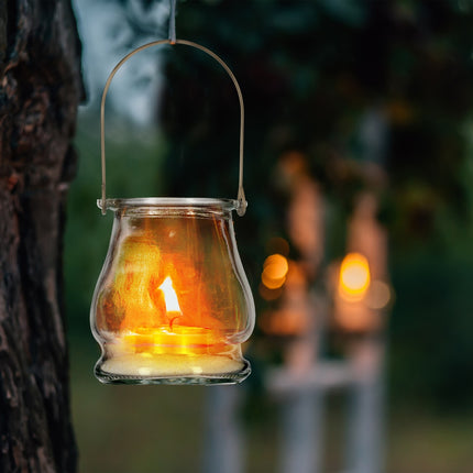 Lot de 12 lampes à vent transparentes