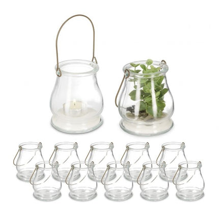 Lot de 12 lampes à vent transparentes