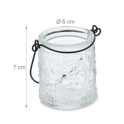 Transparentes Windlicht 12er Set