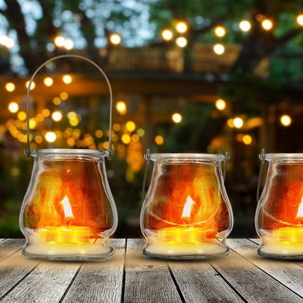 Lot de 12 lampes à vent transparentes
